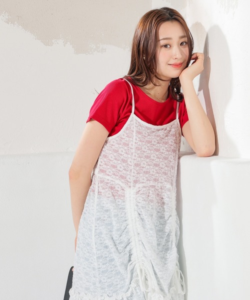 Honeys（ハニーズ）の「レースキャミワンピース（ワンピース・レディース・ブラック/ブラウン/ホワイト・L/M/S）」の9枚目の写真
