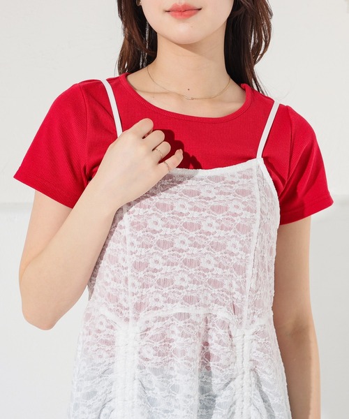 Honeys（ハニーズ）の「レースキャミワンピース（ワンピース・レディース・ブラック/ブラウン/ホワイト・L/M/S）」の10枚目の写真