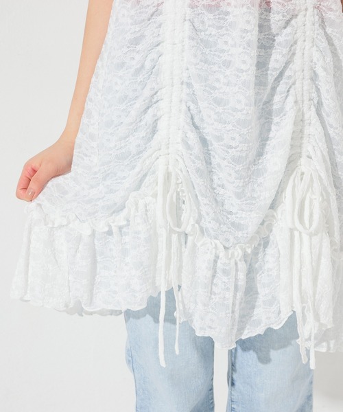 Honeys（ハニーズ）の「レースキャミワンピース（ワンピース・レディース・ブラック/ブラウン/ホワイト・L/M/S）」の12枚目の写真