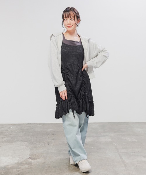 Honeys（ハニーズ）の「レースキャミワンピース（ワンピース・レディース・ブラック/ブラウン/ホワイト・L/M/S）」の13枚目の写真