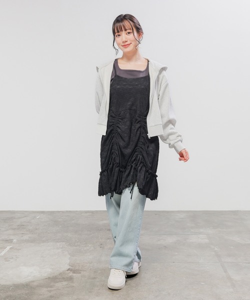 Honeys（ハニーズ）の「レースキャミワンピース（ワンピース・レディース・ブラック/ブラウン/ホワイト・L/M/S）」の14枚目の写真
