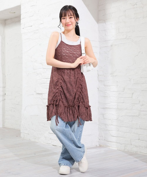 Honeys（ハニーズ）の「レースキャミワンピース（ワンピース・レディース・ブラック/ブラウン/ホワイト・L/M/S）」の17枚目の写真
