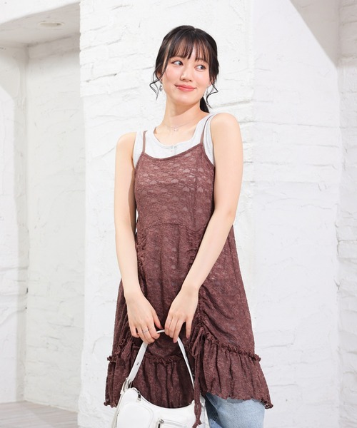 Honeys（ハニーズ）の「レースキャミワンピース（ワンピース・レディース・ブラック/ブラウン/ホワイト・L/M/S）」の19枚目の写真