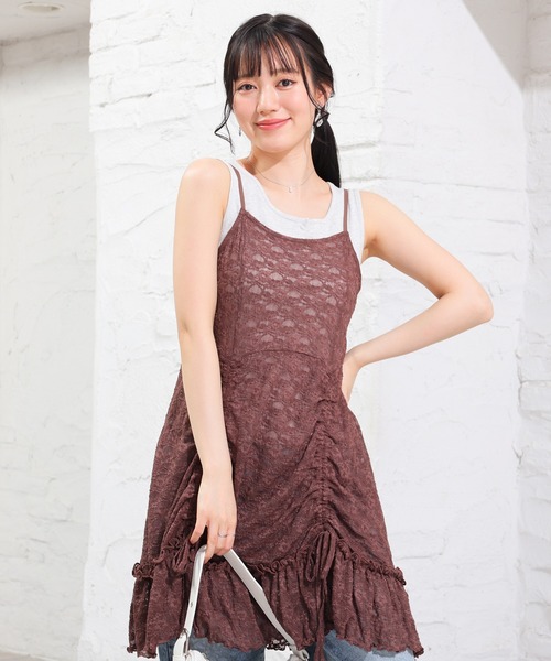 Honeys（ハニーズ）の「レースキャミワンピース（ワンピース・レディース・ブラック/ブラウン/ホワイト・L/M/S）」の20枚目の写真