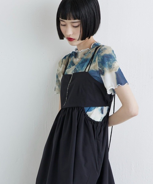 Lui's(ルイス)の「マーブルプリントシアー半袖トップス(Tシャツ/カットソー・レディース・グリーン/オレンジ・FREE)」の22枚目の写真