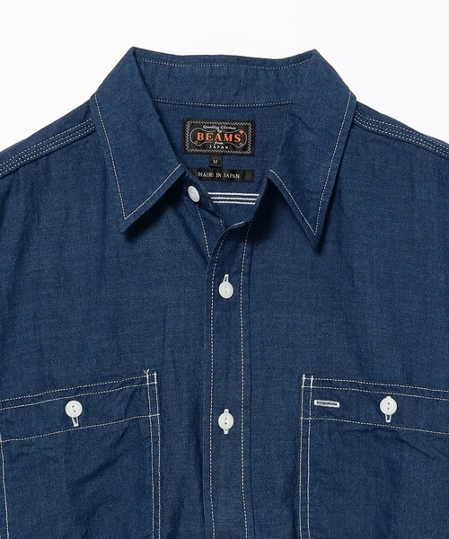BEAMS PLUS(ビームスプラス)の「WORK Plain Indigo Chambray(シャツ/ブラウス・メンズ・インディゴブルー・LARGE/SMALL/X-LARGE/MEDIUM)」の8枚目の写真