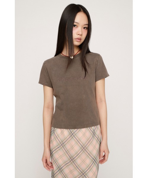 SLY（スライ）の「WASHED STONE LOGO T/SH ウォッシュドストーンロゴTシャツ 春服 夏服（Tシャツ/カットソー・レディース・ライトピンク/ライトブラック/カーキ/ライトブルー・FREE）」の15枚目の写真