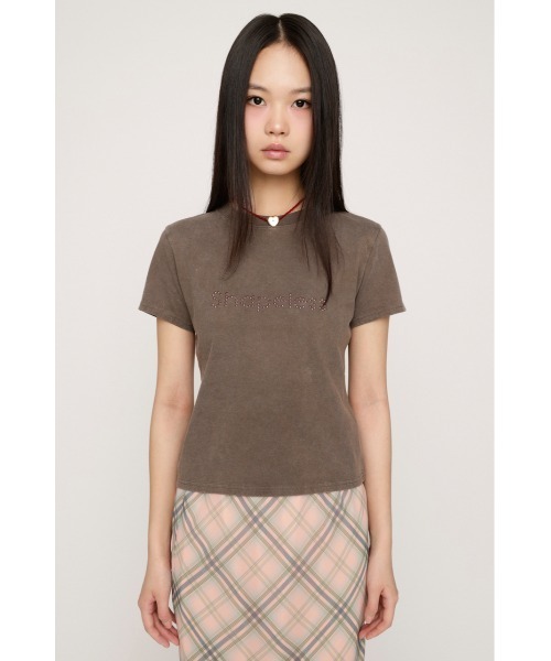 SLY（スライ）の「WASHED STONE LOGO T/SH ウォッシュドストーンロゴTシャツ 春服 夏服（Tシャツ/カットソー・レディース・ライトピンク/ライトブラック/カーキ/ライトブルー・FREE）」の18枚目の写真