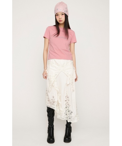 SLY（スライ）の「WASHED STONE LOGO T/SH ウォッシュドストーンロゴTシャツ 春服 夏服（Tシャツ/カットソー・レディース・ライトピンク/ライトブラック/カーキ/ライトブルー・FREE）」の5枚目の写真