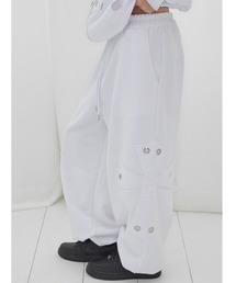 FANCY CLUB | A'GEM/9 × .kom『FANCY CLUB/ファンシークラブ』BIG CROSS EYELET SWEATPANTS/ビッグクロス アイレットスウェットパンツ(スウェットパンツ)