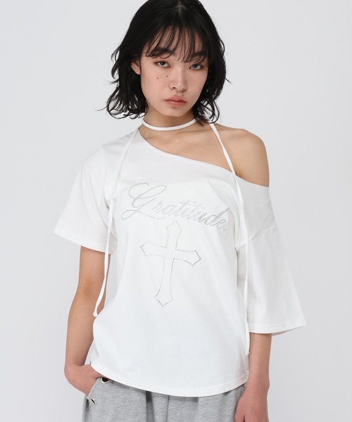 3.3 Field Trip (3.3フィールドトリップ)の「3.3 Field Trip/ストーンクロスロゴストール付きTシャツ(Tシャツ/カットソー・レディース・ブラック/グレー/ホワイト・FREE)」の2枚目の写真