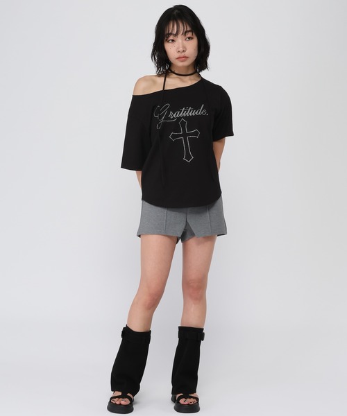 3.3 Field Trip (3.3フィールドトリップ)の「3.3 Field Trip/ストーンクロスロゴストール付きTシャツ(Tシャツ/カットソー・レディース・ブラック/グレー/ホワイト・FREE)」の4枚目の写真