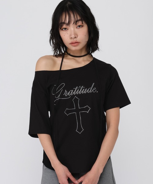 3.3 Field Trip (3.3フィールドトリップ)の「3.3 Field Trip/ストーンクロスロゴストール付きTシャツ(Tシャツ/カットソー・レディース・ブラック/グレー/ホワイト・FREE)」の6枚目の写真