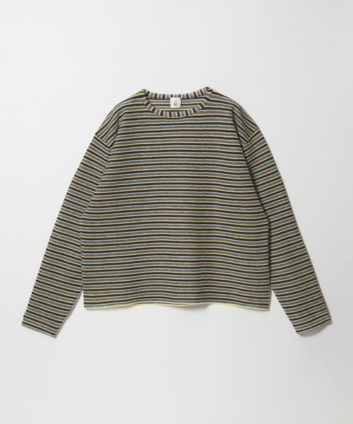 6(ロク)の「<6(ROKU)>ポリエステル麻 ボーダー ニット(ニット/セーター・レディース・グレー系/ホワイト・FREE)」の11枚目の写真