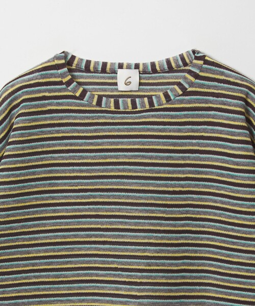 6(ロク)の「<6(ROKU)>ポリエステル麻 ボーダー ニット(ニット/セーター・レディース・グレー系/ホワイト・FREE)」の13枚目の写真