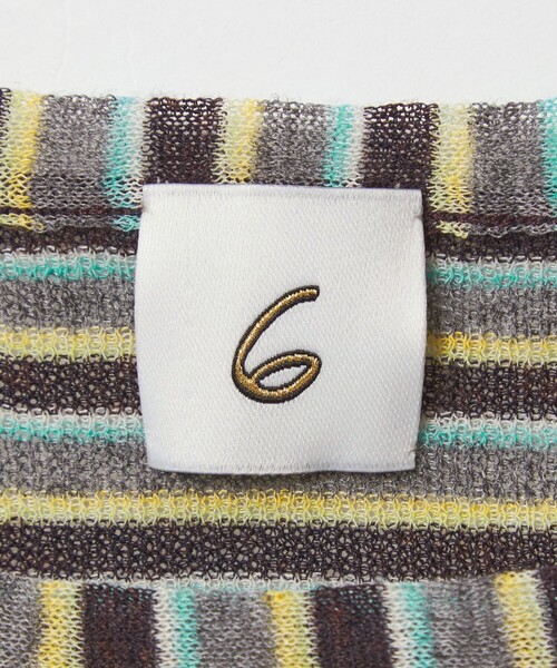 6(ロク)の「<6(ROKU)>ポリエステル麻 ボーダー ニット(ニット/セーター・レディース・グレー系/ホワイト・FREE)」の15枚目の写真