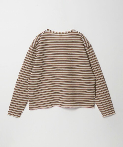 6(ロク)の「<6(ROKU)>ポリエステル麻 ボーダー ニット(ニット/セーター・レディース・グレー系/ホワイト・FREE)」の5枚目の写真