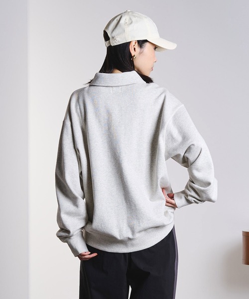 ROSE BUD(ローズバッド)の「HALF BUTTON PULLOVER(スウェット・レディース・ネイビー/ライトピンク/グレー・ONE SIZE)」の6枚目の写真