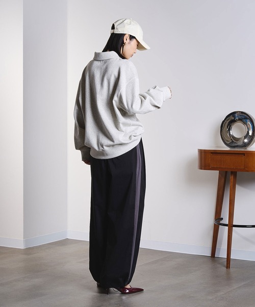 ROSE BUD(ローズバッド)の「HALF BUTTON PULLOVER(スウェット・レディース・ネイビー/ライトピンク/グレー・ONE SIZE)」の9枚目の写真