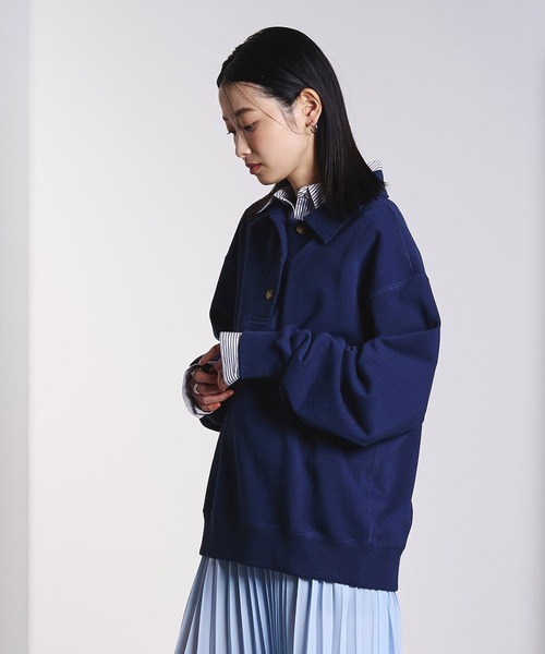 ROSE BUD(ローズバッド)の「HALF BUTTON PULLOVER(スウェット・レディース・ネイビー/ライトピンク/グレー・ONE SIZE)」の13枚目の写真