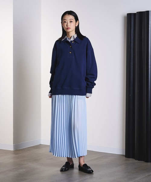 ROSE BUD(ローズバッド)の「HALF BUTTON PULLOVER(スウェット・レディース・ネイビー/ライトピンク/グレー・ONE SIZE)」の15枚目の写真