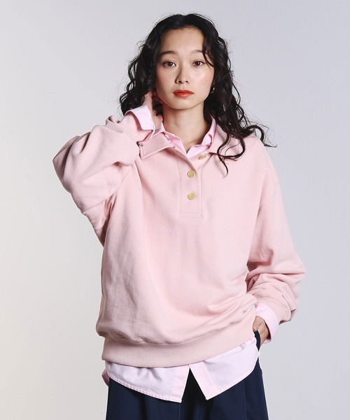 ROSE BUD(ローズバッド)の「HALF BUTTON PULLOVER(スウェット・レディース・ネイビー/ライトピンク/グレー・ONE SIZE)」の19枚目の写真
