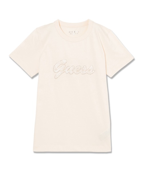 Guess(ゲス)の「Short Sleeves Crew Neck 3D GUESS Script Tee 半袖Tシャツ(Tシャツ/カットソー・レディース・ベージュ/ライトベージュ/ブラック・X-SMALL/SMALL/MEDIUM/LARGE)」の3枚目の写真