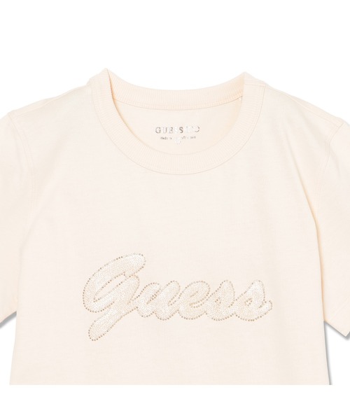 Guess(ゲス)の「Short Sleeves Crew Neck 3D GUESS Script Tee 半袖Tシャツ(Tシャツ/カットソー・レディース・ベージュ/ライトベージュ/ブラック・X-SMALL/SMALL/MEDIUM/LARGE)」の14枚目の写真