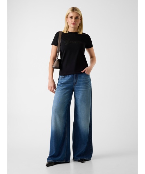 Guess(ゲス)の「Short Sleeves Crew Neck 3D GUESS Script Tee 半袖Tシャツ(Tシャツ/カットソー・レディース・ベージュ/ライトベージュ/ブラック・X-SMALL/SMALL/MEDIUM/LARGE)」の10枚目の写真