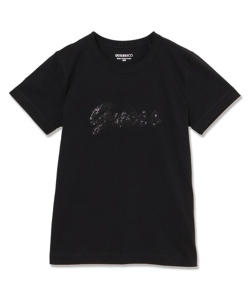 Guess(ゲス)の「Short Sleeves Crew Neck 3D GUESS Script Tee 半袖Tシャツ(Tシャツ/カットソー・レディース・ベージュ/ライトベージュ/ブラック・X-SMALL/SMALL/MEDIUM/LARGE)」の11枚目の写真