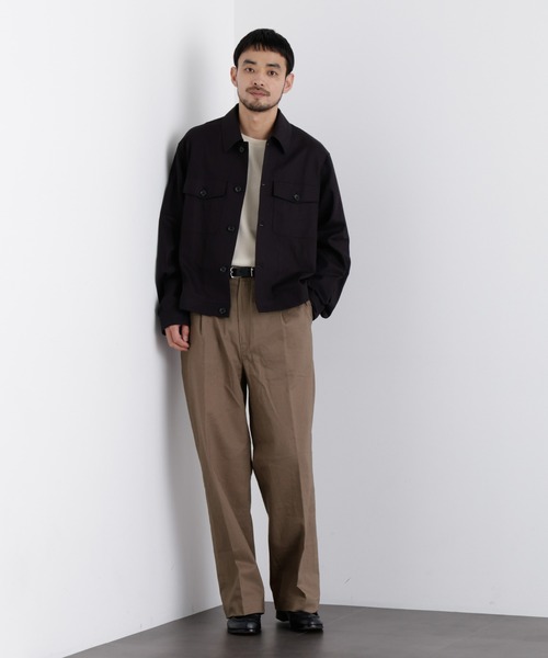 NANO universe(ナノユニバース)の「「FRENCH LINEN」 リネンコットンストレートパンツ(セットアップ可)(その他パンツ・メンズ・ブラック/ベージュ系その他・S/M/L)」の4枚目の写真