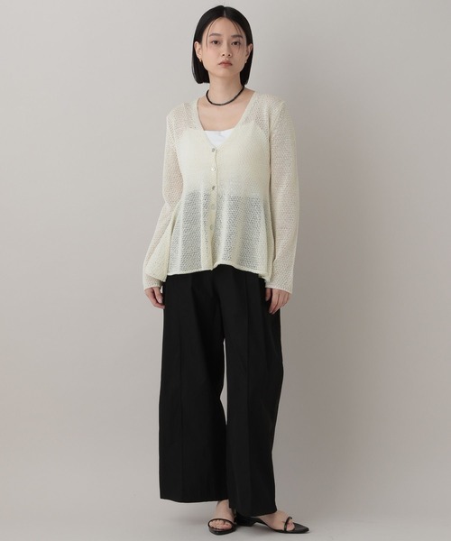 A part by（アパートバイ）の「ペプラムニットカーディガン（カーディガン/ボレロ・レディース・グレー系その他4/オフホワイト/ブラック・FREE）」の4枚目の写真