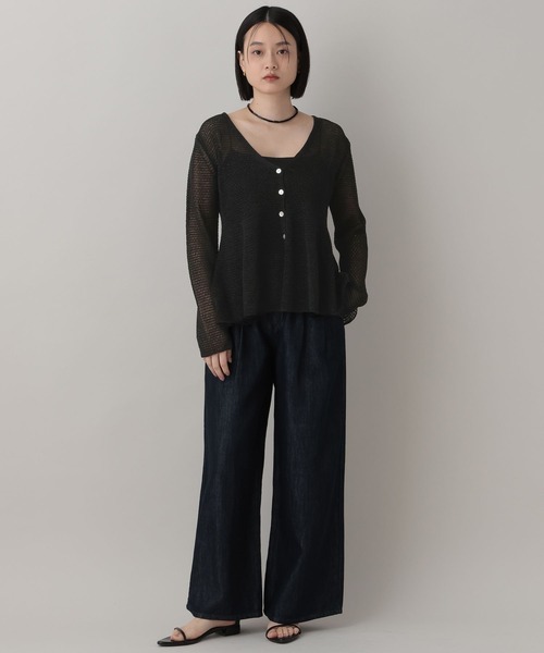 A part by（アパートバイ）の「ペプラムニットカーディガン（カーディガン/ボレロ・レディース・グレー系その他4/オフホワイト/ブラック・FREE）」の12枚目の写真