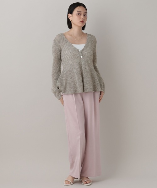 A part by（アパートバイ）の「ペプラムニットカーディガン（カーディガン/ボレロ・レディース・グレー系その他4/オフホワイト/ブラック・FREE）」の20枚目の写真