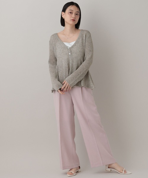 A part by（アパートバイ）の「ペプラムニットカーディガン（カーディガン/ボレロ・レディース・グレー系その他4/オフホワイト/ブラック・FREE）」の21枚目の写真