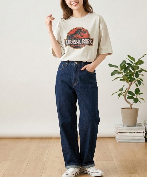 ALWAYS GOOD TIME（オルウェイズグッドタイム）の「【JURASSKPARK/ジュラシックパーク】ＵＳＤ加工プリント半袖Ｔシャツ/Movie Tee/ユニセックス（Tシャツ/カットソー・メンズ・ブラック系その他/アイボリー/ホワイト系その他/スミクロ・L/M/LL）」の19枚目の写真