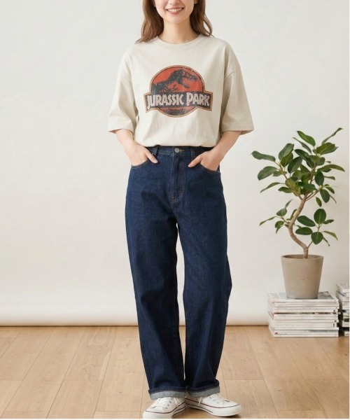 ALWAYS GOOD TIME（オルウェイズグッドタイム）の「【JURASSKPARK/ジュラシックパーク】ＵＳＤ加工プリント半袖Ｔシャツ/Movie Tee/ユニセックス（Tシャツ/カットソー・メンズ・ブラック系その他/アイボリー/ホワイト系その他/スミクロ・L/M/LL）」の20枚目の写真