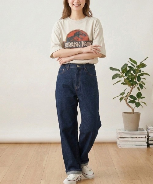 ALWAYS GOOD TIME（オルウェイズグッドタイム）の「【JURASSKPARK/ジュラシックパーク】ＵＳＤ加工プリント半袖Ｔシャツ/Movie Tee/ユニセックス（Tシャツ/カットソー・メンズ・ブラック系その他/アイボリー/ホワイト系その他/スミクロ・L/M/LL）」の21枚目の写真