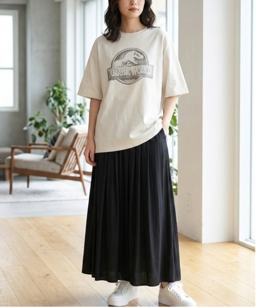 ALWAYS GOOD TIME（オルウェイズグッドタイム）の「【JURASSKPARK/ジュラシックパーク】ＵＳＤ加工プリント半袖Ｔシャツ/Movie Tee/ユニセックス（Tシャツ/カットソー・メンズ・ブラック系その他/アイボリー/ホワイト系その他/スミクロ・L/M/LL）」の22枚目の写真