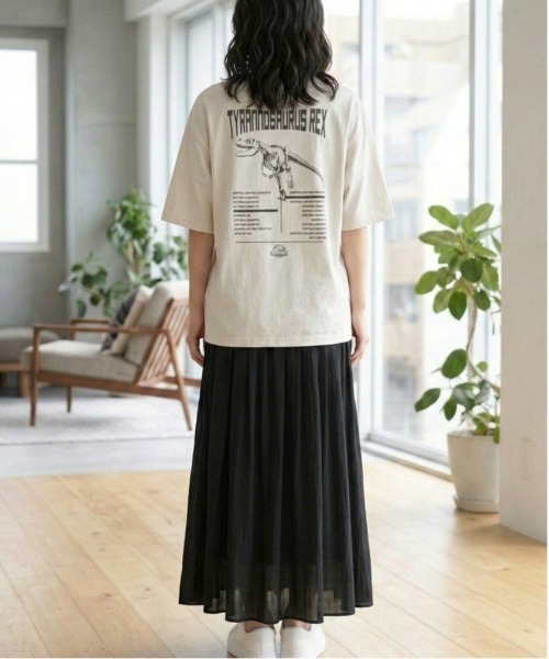 ALWAYS GOOD TIME（オルウェイズグッドタイム）の「【JURASSKPARK/ジュラシックパーク】ＵＳＤ加工プリント半袖Ｔシャツ/Movie Tee/ユニセックス（Tシャツ/カットソー・メンズ・ブラック系その他/アイボリー/ホワイト系その他/スミクロ・L/M/LL）」の11枚目の写真