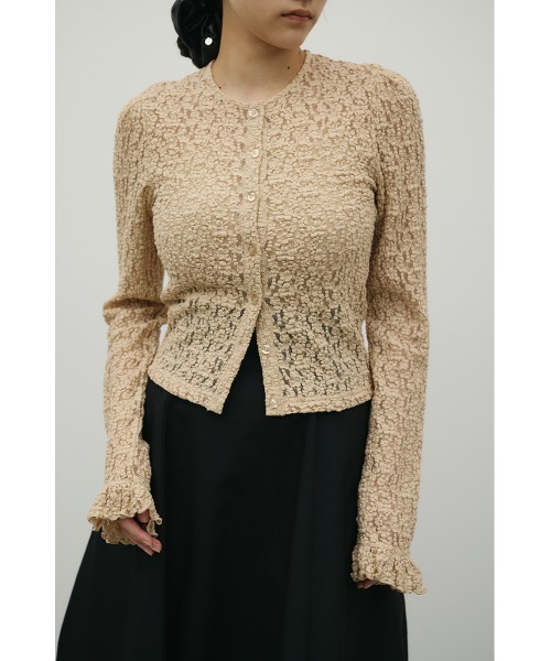 STYLEMIXER（スタイルミキサー）の「タックショルダーレースカーデ（カーディガン/ボレロ・レディース・アイボリー/ブラック/ベージュ・FREE）」の3枚目の写真