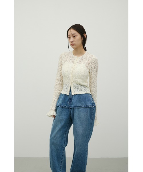 STYLEMIXER（スタイルミキサー）の「タックショルダーレースカーデ（カーディガン/ボレロ・レディース・アイボリー/ブラック/ベージュ・FREE）」の11枚目の写真