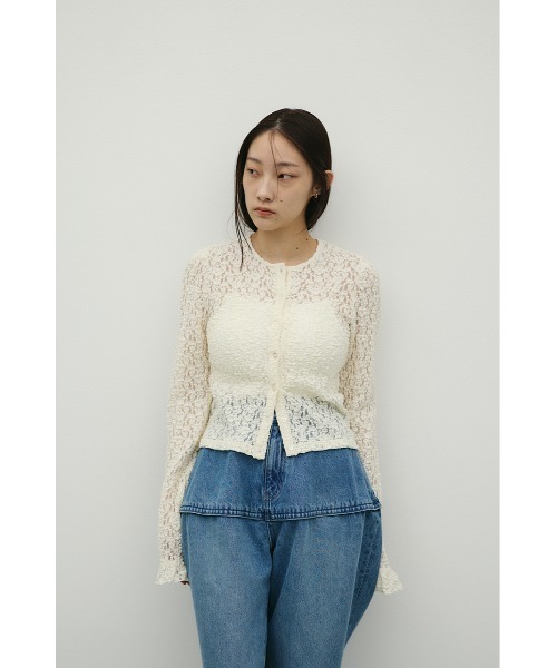 STYLEMIXER（スタイルミキサー）の「タックショルダーレースカーデ（カーディガン/ボレロ・レディース・アイボリー/ブラック/ベージュ・FREE）」の14枚目の写真