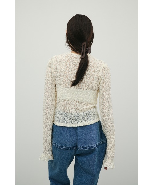 STYLEMIXER（スタイルミキサー）の「タックショルダーレースカーデ（カーディガン/ボレロ・レディース・アイボリー/ブラック/ベージュ・FREE）」の19枚目の写真