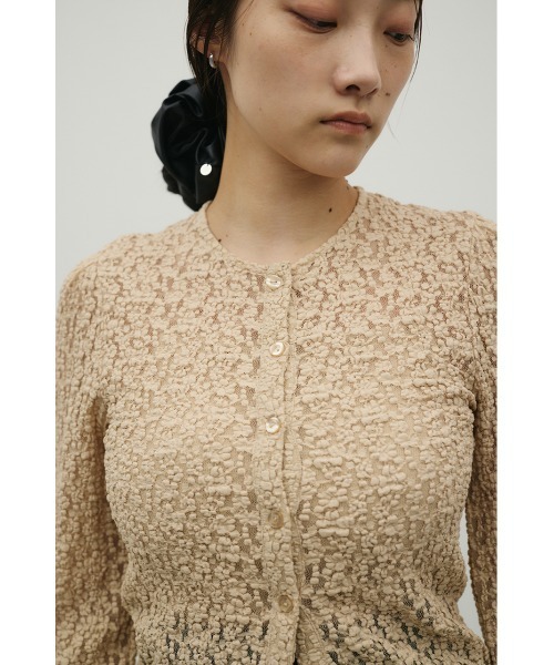 STYLEMIXER（スタイルミキサー）の「タックショルダーレースカーデ（カーディガン/ボレロ・レディース・アイボリー/ブラック/ベージュ・FREE）」の6枚目の写真