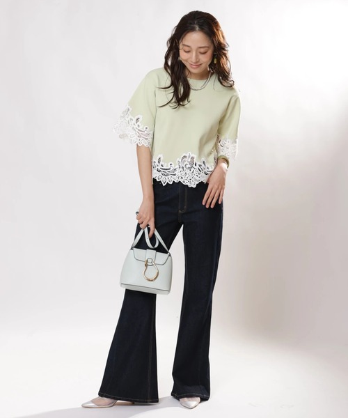 レースヘムTシャツニット(ニット/セーター)|JUSGLITTY(ジャス レースヘムTシャツニット(ニット/セーター)|JUSGLITTY(ジャス
