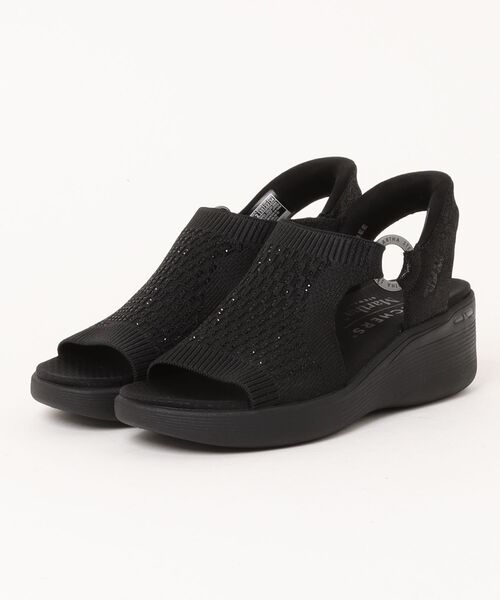 SKECHERS(スケッチャーズ)の「【SKECHERS】スケッチャーズ Slip-ins Martha Stewart:Pier Lite - Park Path(スリップインズ マーサ・スチュワート:ピアライト - パークパス) 188001(サンダル・レディース・ブラック×ブラック/ベージュ・22.0cm/23.0cm/24.0cm/25.0cm)」の1枚目の写真