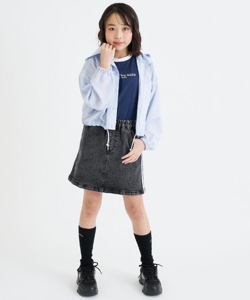 PINK-latte（ピンクラテ）の「【UV・接触冷感】ショート丈ブルゾン（ブルゾン・キッズ・オフホワイト/サックスブルー/ブラック/ライトピンク・140cm/120cm/160cm/150cm/130cm）」の18枚目の写真