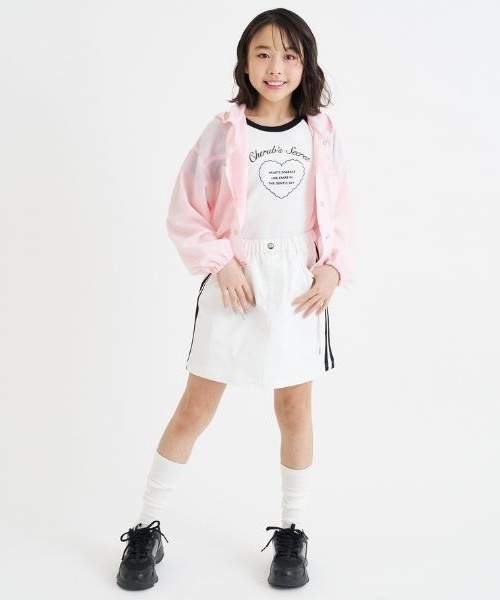 PINK-latte（ピンクラテ）の「【UV・接触冷感】ショート丈ブルゾン（ブルゾン・キッズ・オフホワイト/サックスブルー/ブラック/ライトピンク・140cm/120cm/160cm/150cm/130cm）」の20枚目の写真