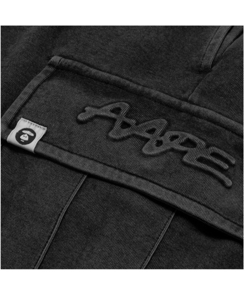 AAPE BY A BATHING APE（エーエイプバイアベイシングエイプ）の「AAPE MAIN SWEAT CARGO SHORTS（スウェットパンツ・メンズ・ライトブラック/ネイビー・LARGE/SMALL/X-LARGE/MEDIUM）」の6枚目の写真
